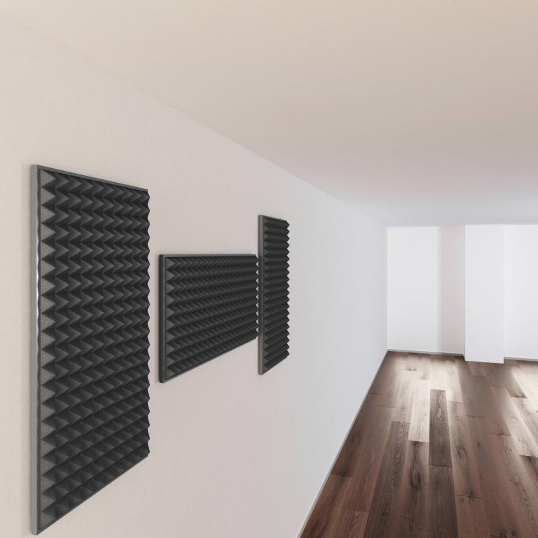 PANEL ACUSTICO SH003 AIX FOAM, PIRAMIDAL CARBON, COLOR ANTRACITA, 100CM X 50CM X 5CM