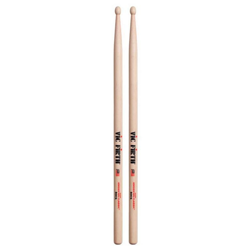 PAR DE BAQUETAS AMERICAN CLASSIC VIC FIRTH, SERIE ROCK, MADERA HICKORY