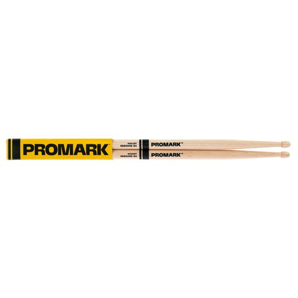 PAR DE BAQUETAS PROMARK, SERIE REBOUND HICKORY 5A, MADERA NOGAL LACADO