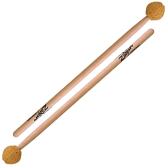 PAR DE BAQUETAS TIPO MAZO ZILDJIAN, 7A, PUNTA DE HILO ENROLLADA, HICKORY