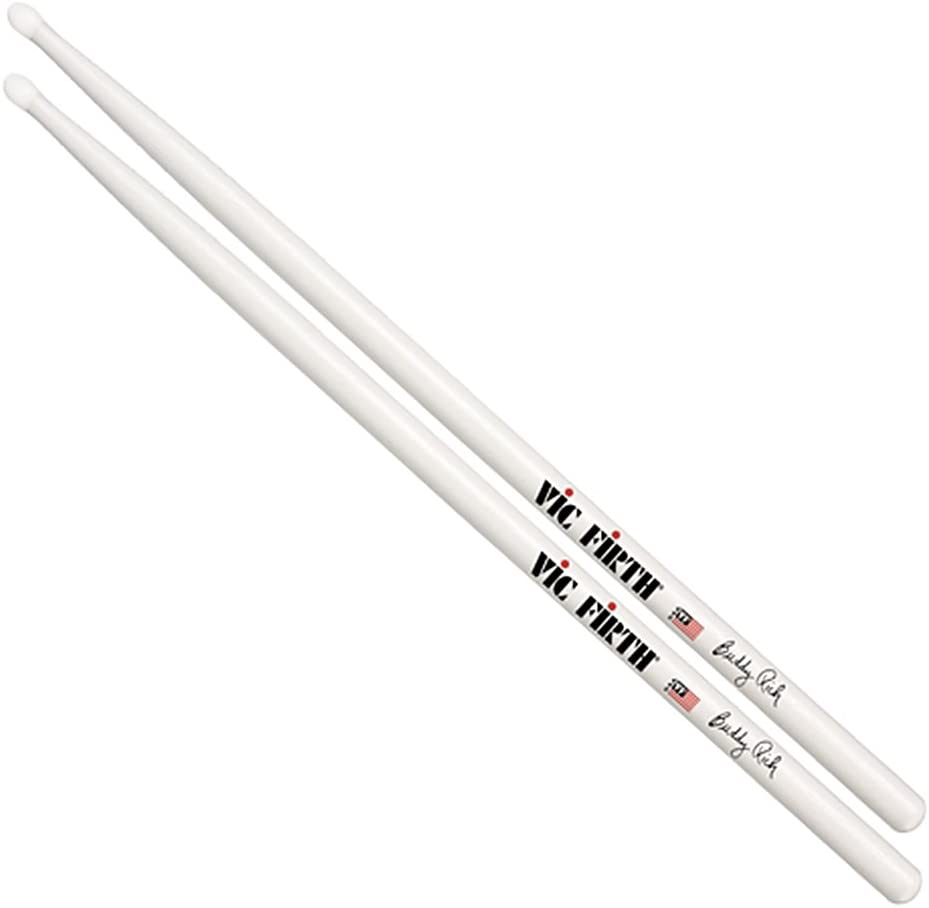 PAR DE BAQUETAS VIC FIRTH, SERIE BUDDY RICH NYLON, PUNTA DE PLASTICO