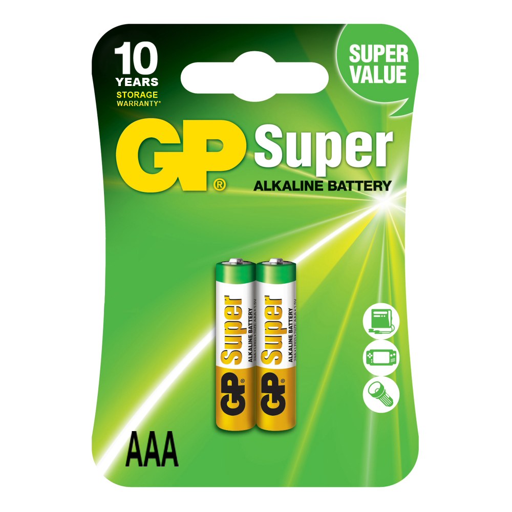 PAR DE BATERIAS AAA GP, SUPER ALKALINA
