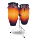 PAR DE CONGA LP, SERIE MATADOR CUSTOM, 11 + 11 3/4, MADERA Siam Oak, COLOR SONBURST, CON SOPORTE CROMADO