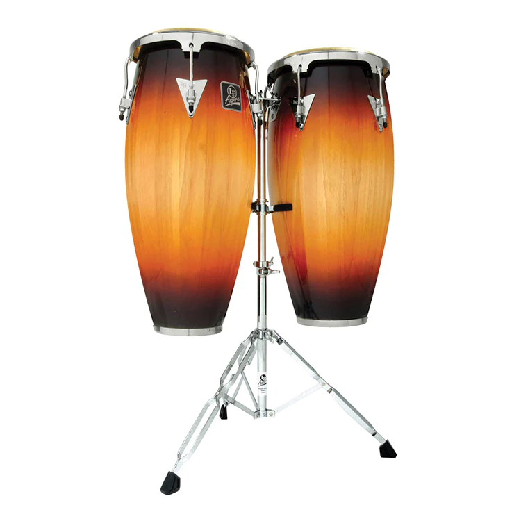 PAR DE CONGAS LP, SERIE ASPIRE, 11 Y 12, MADERA COLOR SUNBURST CON SOPORTE