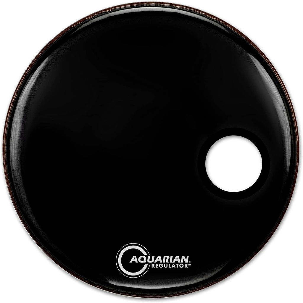PARCHE RESONANTE ACUARIAN, DE 22 PULGADAS, COLOR NEGRO, 1 CAPA, CON ORIFICIO