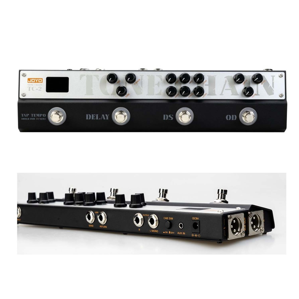 PEDAL ANALOGICO JOYO, 9V, 3 EFECTOS, OVERDRIVE / DISTORSION / DELAY / AFINADOR, XLR ST, AUX IN