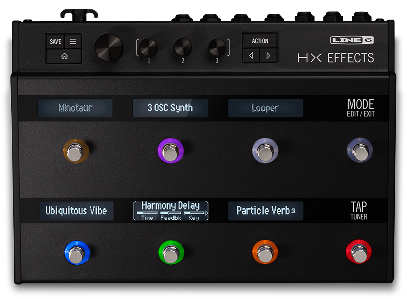 PEDAL LINE 6, MULTI-EFECTOS, ALTA GAMA, SERIE HX, COLOR NEGRO