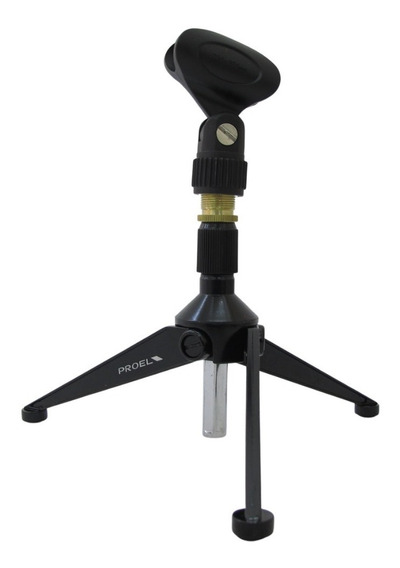 PEDESTAL MINI PARA MICROFONO PROEL, DISEÑADO PARA MESA, COLOR NEGRO