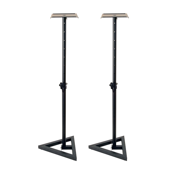 PEDESTAL PARA MONITOR ON-STAGE, INCLUYE 2 PEDESTALES, ALTURA MAXIMA 135CM, NEGRO