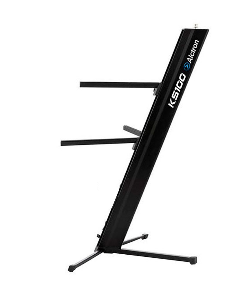 PEDESTAL PARA TECLADO ALCTRON, PARA DOBLE TECLADO, COLOR NEGRO, ALUMBRE, TIPO Z