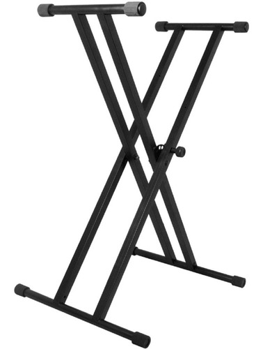 PEDESTAL PARA TECLADO ON-STAGE, DOBLE BARRA X, COLOR NEGRO