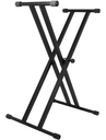 PEDESTAL PARA TECLADO ON-STAGE, DOBLE BARRA X, COLOR NEGRO