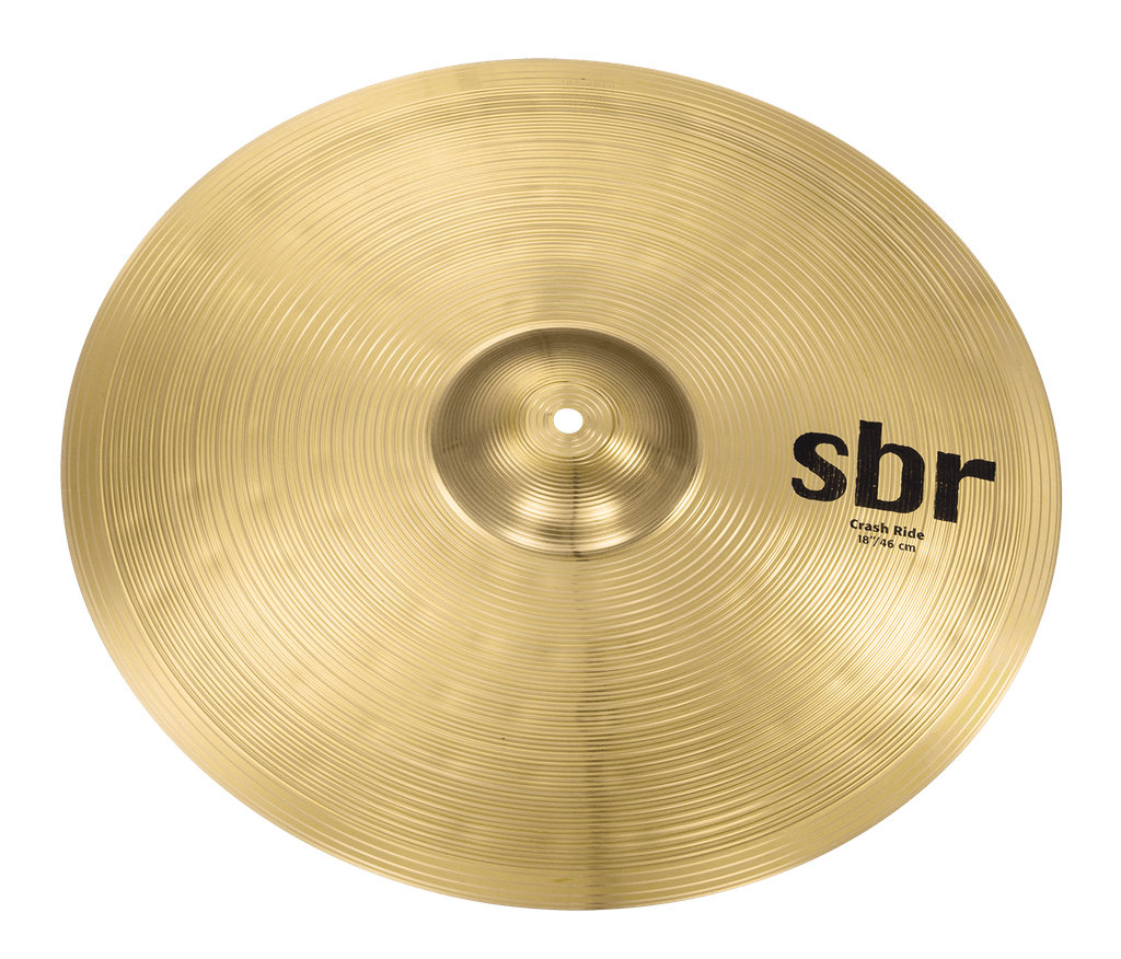PLATILLO CRASH RIDE SABIAN, 18 PULGADAS, SERIE SBR, ACABADO LATON MEDIO