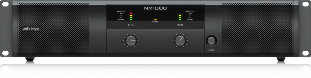 PODER SMARTSENSE BEHRINGER, 1,000 WATTS STEREO, CLASE D, CON COMPENSADOR DE IMPEDANCIA