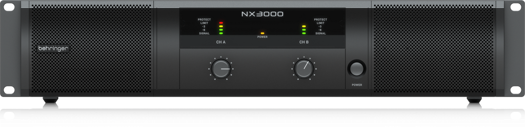 PODER SMARTSENSE BEHRINGER, 3,000 WATTS STEREO, CLASE D, CON COMPENSADOR DE IMPEDANCIA