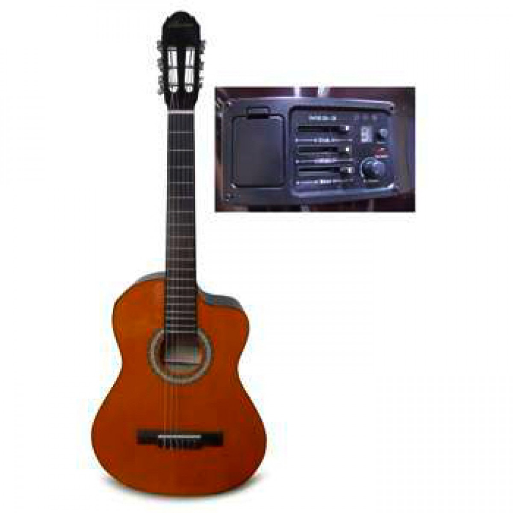 REQUINTO ELECTRO-ACUSTICO VALENCIANA, 36, MARRON (TIPO YAMAHA), CON FUNDA