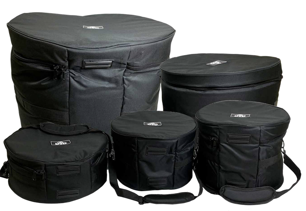 SET DE FUNDAS (ESTUCHES) DVD, PARA BATERIA ACUSTICA, 5 PIEZAS, COLOR NEGRO