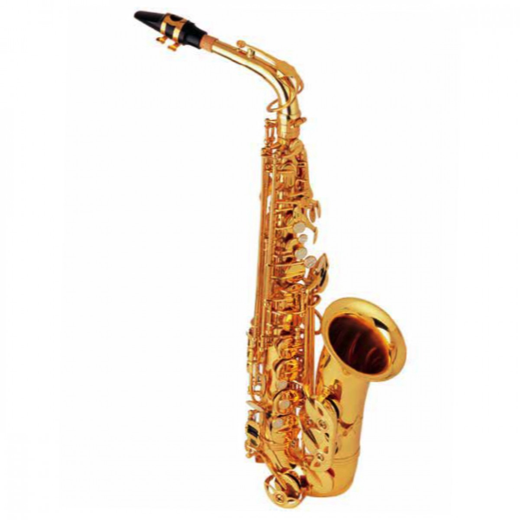 SAXOFON ALTO VIVALDI, Eb, DORADO, CON ESTUCHE Y ACCESORIOS