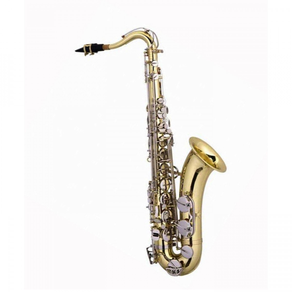 SAXOFON TENOR VIVALDI, DORADO CON LLAVES NIQUELADOS, CON ESTUCHE Y ACCESORIOS