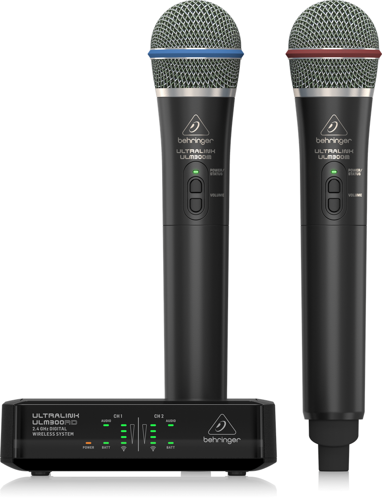 SET DE 2 MICROFONOS BEHRINGER, SERIE ULTRALINK, DINAMICO, INALAMBRICO, 2 DE MANO, CON RECEPTOR