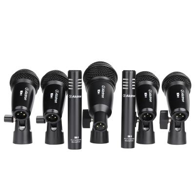 SET DE 7 MICROFONOS ALCTRON, PARA BATERIA, INCLUYE CLIPS Y HARD CASE