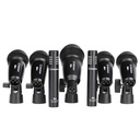 SET DE 7 MICROFONOS ALCTRON, PARA BATERIA, INCLUYE CLIPS Y HARD CASE