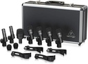 SET DE 7 MICROFONOS BEHRINGER, PARA BATERIA, 5 DINAMICOS, 2 CONDENSADO, CON CLIPS Y ESTUCHE