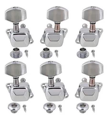 SET DE CLAVIJAS ALICE, METAL, PARA GUITARRA ACUSTICA, COLOR CROMADO