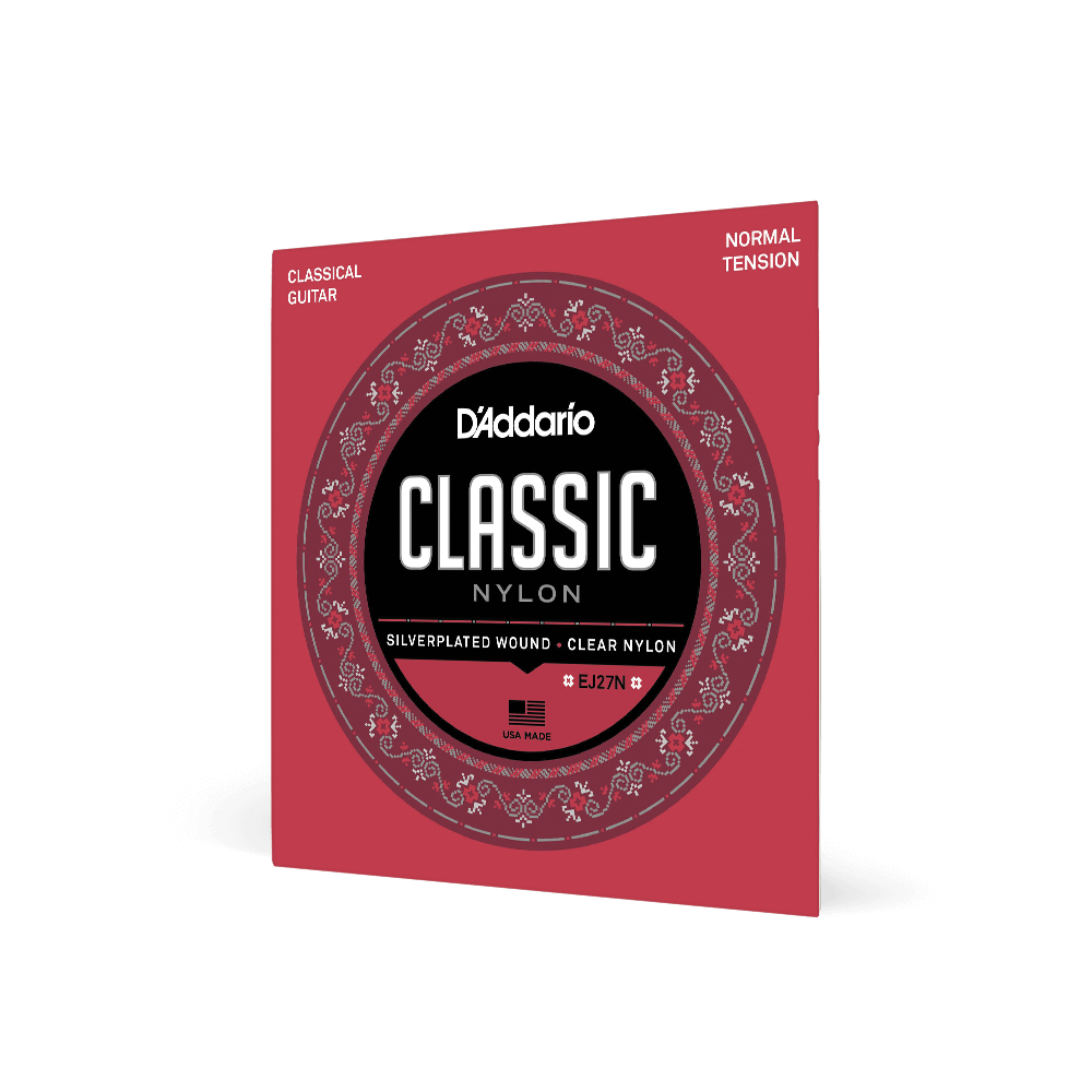 SET DE CUERDAS D´ADDARIO, PARA GUITARRA CLASICA, ESTUDIANTES,  NYLON, TENSION NORMAL, SILVER-PLATED STEEL
