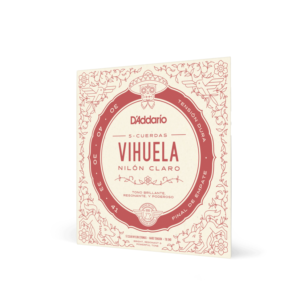 SET DE CUERDAS D'ADDARIO PARA VIHUELA MEXICANA, 5 CUERDAS, TENSIÓN DURA