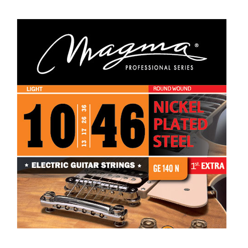 SET DE CUERDAS MAGMA, PARA GUITARRA ELECTRICA, METAL, CALIBRE .10/46, 6 CUERDAS, LIGHT, NICKEL PLATED STEEL