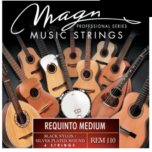 SET DE CUERDAS MAGMA, PARA REQUINTO, TENSION MEDIA, NYLON, COLOR NEGRO