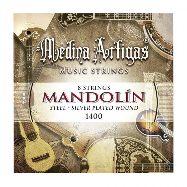 SET DE CUERDAS MEDINA ARTIGAS, PARA MANDOLINA, 10 CUERDAS PLATEADAS