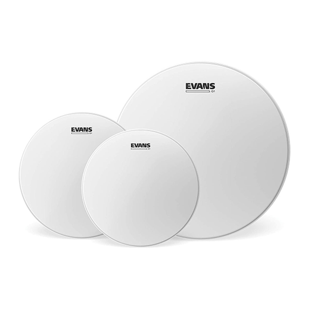 SET DE PARCHES EVANS, PARA BATERIA, BLANCO ARENADO, 1X10, 1X12, 1X14, 1 SOLA CAPA