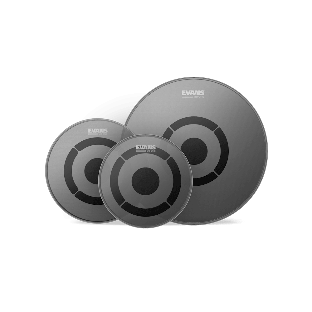 SET DE PARCHES EVANS, REDUCTOR DE SONIDO, DB ONE, 10 12, y 16 COLOR NEGRO