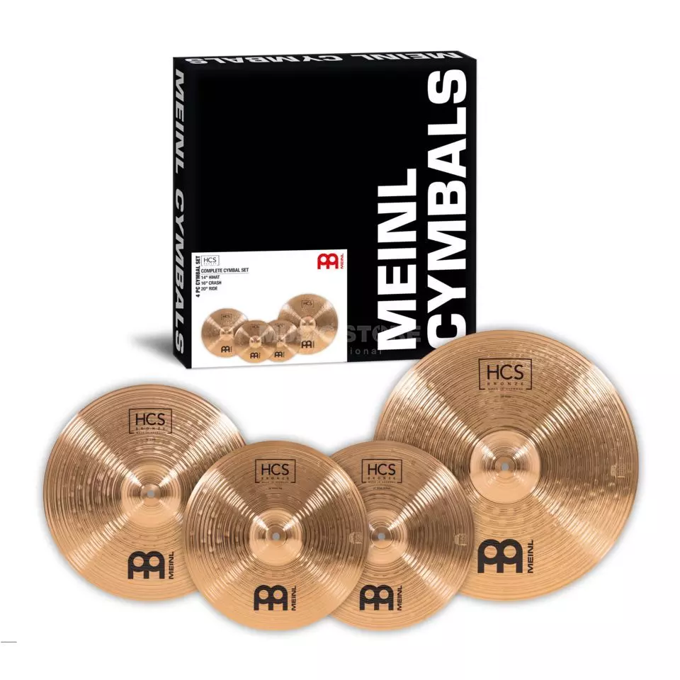 SET DE PLATILLOS MEINL, SERIE HCS BRONZE COMPLETE, 4 PIEZAS, HIHAT 14 (PAR), CRASH 16, RIDE 20