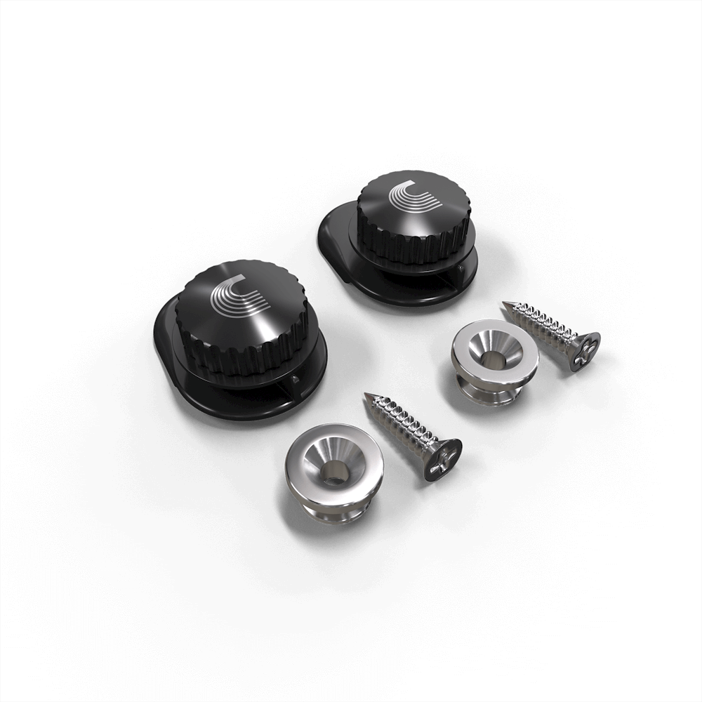 SET DE STRAPLOOK (PIN) D'ADDARIO, PARA GUITARRA ELECTRICAS, ACUSTICA, BAJO, COLOR NICKEL, PREMIUM