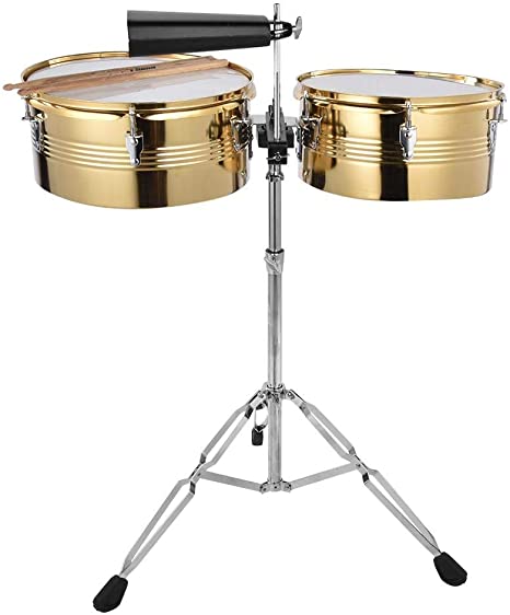 SET DE TIMBALES BOCHELI, DORADO, 13 X 14 X 6, INCLUYE PEDESTAL Y CENCERRO