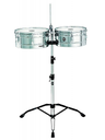 SET DE TIMBALES MEINL, SERIE HEADLINER, ACERO INOXIDABLE CROMADO, MEDIDAS 13 Y 14, PEDESTAL AJUSTABLE