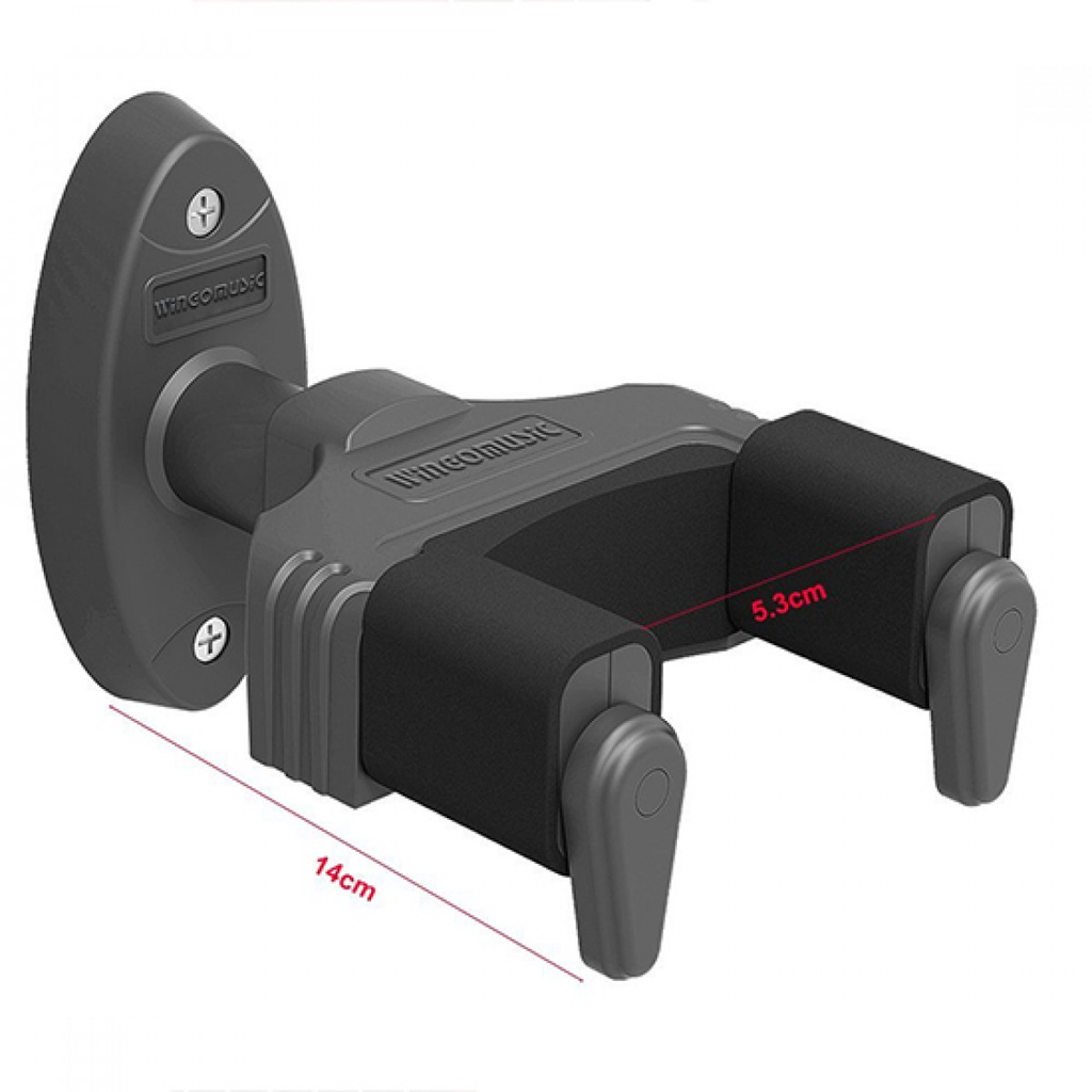 SOPORTE PARA GUITARRA WINGO MUSIC, DE PARED, COLOR GRIS OSCURO