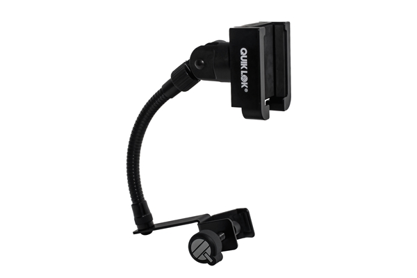 SOPORTE UNIVERSAL QUIKLOK, PARA SMARTPHONE, CUELLO DE GANZO FLEXIBLE, CON CLAMP, COLOR NEGRO
