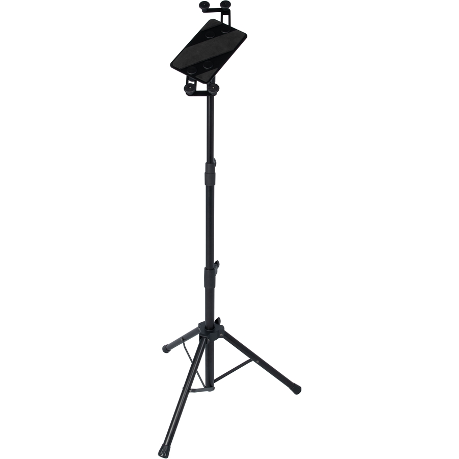 SOPORTE UNIVERSAR PARA TABLET QUIKLOK,  CON PEDESTAL INCLUIDO, METAL ROBUSTO, COLOR NEGRO