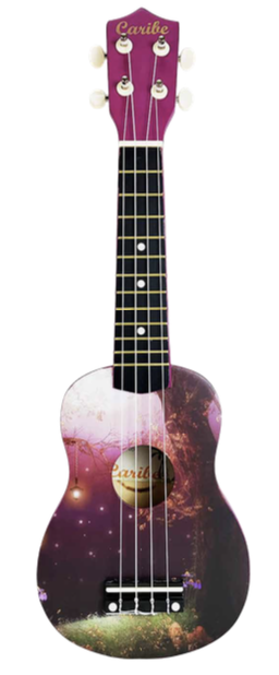 UKULELE SOPRANO 21 CARIBE, DISEÑO DE HADAS, CON FUNDA