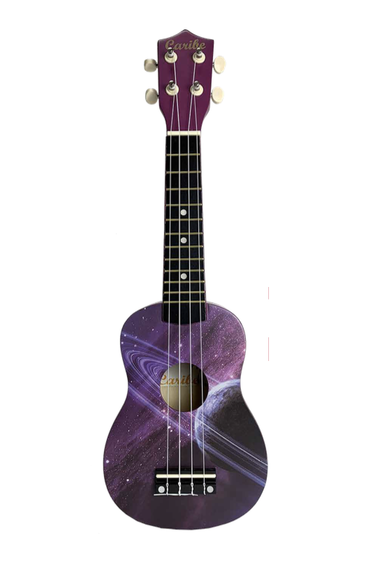 UKULELE SOPRANO 21 CARIBE, DISEÑO ESTRELLAS, CON FUNDA
