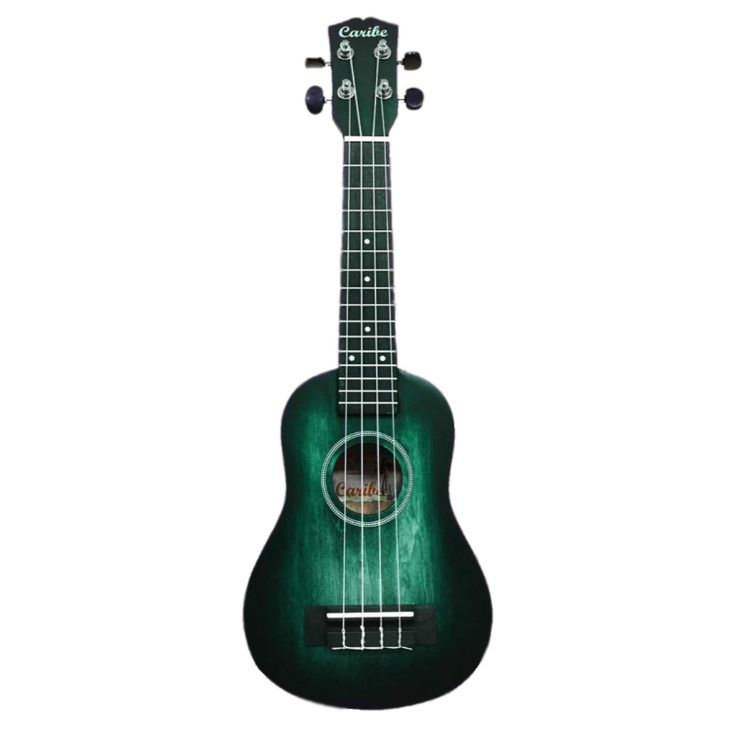 UKULELE SOPRANO 21 CARIBE, VERDE SOMBREADO, CON FUNDA
