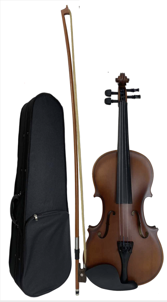 VIOLIN VIVALDI, 4/4, MATE, MARRON, CON ESTUCHE Y ARCO