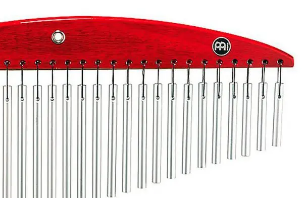 LLUVIA (TUBELES) PERCUSION MEINL, 27 BARRAS METALICA, CON SOPORTE DE MADERA