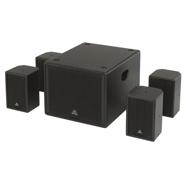 ALTAVOZ ACTIVO AMBIENTAL BEHRINGER, SUBWOOFER DE 8" ACTIVO CON AMPLIFICADOR DE SATELITES DE 4", CROSOVER INCORPORADO,  INCLUYE 5 ALTAVOCES