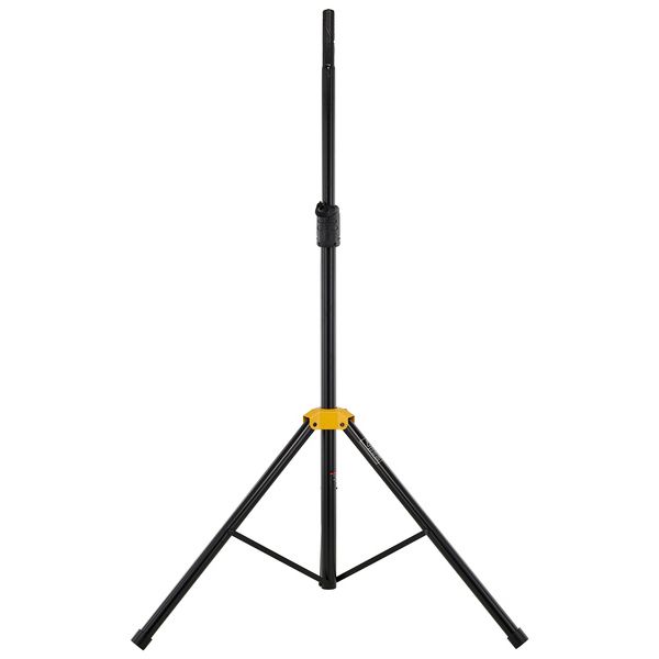 PEDESTAL PARA ALTAVOZ AUDIOPIPE, DEL ALTA ESTABILIDAD, METAL ROBUSTO, NEGRO CON JUNTAS AMARILLO