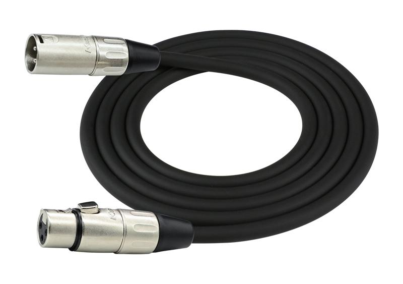 CABLE PARA MICROFONO KIRLIN, XLR MACHO - XLR HEMBRA, COLOR NEGRO DE PVC, CALIBRE 24, 1 METRO